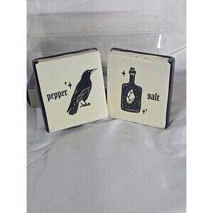Spell book Salt And Pepper Shakers By BKLYN Steel Co New 2.75x.75x3 Ea Halloween